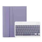 For Samsung Galaxy Tab A9+ X210/X215/X215 A09B Candy Color TPU Bluetooth Keyboard Leather Tablet Case with Pen Holder(Purple) - 1