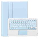 For Samsung Galaxy Tab A9+ X210/X215/X215 A09B-A Candy Color TPU Touch Bluetooth Keyboard Leather Tablet Case with Pen Holder(Ice Blue) - 1