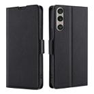 For Sony Xperia 1 VI Ultra-thin Voltage Side Buckle Horizontal Flip Leather Phone Case(Black) - 1