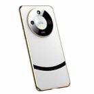 For Honor X50 Gilt Leather Electroplated Phone Case(White) - 1