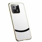 For Xiaomi 13 Gilt Leather Electroplated Phone Case(White) - 1
