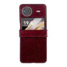 For vivo X Flip Hinge Plush PC Phone Case(Wine Red) - 1