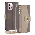 For Motorola Moto G Stylus 2023 4G Crossbody Litchi Texture Leather Phone Case(Grey) - 1