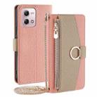 For Motorola Moto G Stylus 2023 4G Crossbody Litchi Texture Leather Phone Case(Pink) - 1