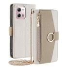 For Motorola Moto G Stylus 2023 4G Crossbody Litchi Texture Leather Phone Case(White) - 1