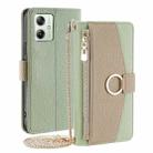 For Motorola Moto G54 5G EU Version Crossbody Litchi Texture Leather Phone Case(Green) - 1