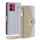 For Motorola Moto G84 5G Crossbody Litchi Texture Leather Phone Case(Blue) - 1