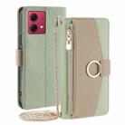 For Motorola Moto G84 5G Crossbody Litchi Texture Leather Phone Case(Green) - 1