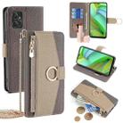 For Motorola Moto G Power 2023 Crossbody Litchi Texture Leather Phone Case(Grey) - 1