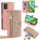 For Motorola Moto G Power 2023 Crossbody Litchi Texture Leather Phone Case(Pink) - 1