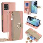 For Motorola Moto G72 4G Crossbody Litchi Texture Leather Phone Case(Pink) - 1