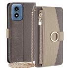 For Motorola Moto G Play 4G 2024 Crossbody Litchi Texture Leather Phone Case(Grey) - 1