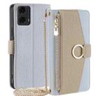 For Motorola Moto G24 4G Crossbody Litchi Texture Leather Phone Case(Blue) - 1