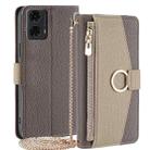 For Motorola Moto G24 4G Crossbody Litchi Texture Leather Phone Case(Grey) - 1