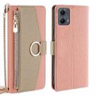 For Motorola Edge 5G 2024 Crossbody Litchi Texture Leather Phone Case(Pink) - 1