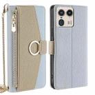 For Motorola Edge 50 Ultra Crossbody Litchi Texture Leather Phone Case(Blue) - 1