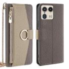 For Motorola Edge 50 Ultra Crossbody Litchi Texture Leather Phone Case(Grey) - 1