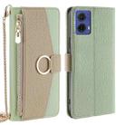 For Motorola Moto G85 5G Crossbody Litchi Texture Leather Phone Case(Green) - 1