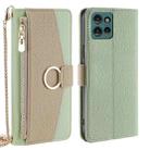 For Motorola Edge 50 5G Crossbody Litchi Texture Leather Phone Case(Green) - 1