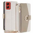 For Motorola Moto G Stylus 5G 2024 Crossbody Litchi Texture Leather Phone Case(White) - 1