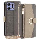 For Motorola Edge 50 Pro 5G Crossbody Litchi Texture Leather Phone Case(Grey) - 1