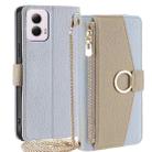 For Motorola Moto G Power 5G 2024 Crossbody Litchi Texture Leather Phone Case(Blue) - 1