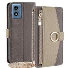 For Motorola Moto G 5G 2024 Crossbody Litchi Texture Leather Phone Case(Grey) - 1