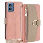 For Motorola Moto G 5G 2024 Crossbody Litchi Texture Leather Phone Case(Pink) - 1