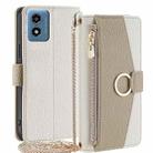 For Motorola Moto G 5G 2024 Crossbody Litchi Texture Leather Phone Case(White) - 1