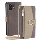 For Nothing Phone 2 Crossbody Litchi Texture Leather Phone Case(Grey) - 1