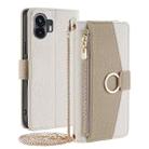For Nothing Phone 2 Crossbody Litchi Texture Leather Phone Case(White) - 1