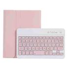 For Samsung Galaxy Tab A9 X110/X115 A221B Candy Color TPU Bluetooth Keyboard Leather Tablet Case with Pen Holder(Pink) - 1