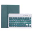 For Samsung Galaxy Tab A9 X110/X115 A221B Candy Color TPU Bluetooth Keyboard Leather Tablet Case with Pen Holder(Dark Green) - 1