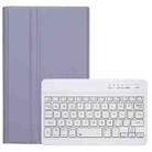 For Samsung Galaxy Tab A9 X110/X115 A221B Candy Color TPU Bluetooth Keyboard Leather Tablet Case with Pen Holder(Purple) - 1