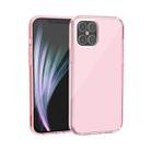 For iPhone 12 / 12 Pro Shockproof Terminator Style Transparent Protective Case(Pink) - 1