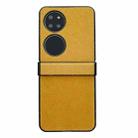 For Huawei P50 Pocket Hinge Plush PC Phone Case(Yellow) - 1