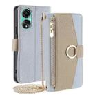 For OPPO A78 4G Crossbody Litchi Texture Leather Phone Case(Blue) - 1