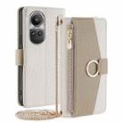 For OPPO Reno10 5G / Pro 5G Global Crossbody Litchi Texture Leather Phone Case(White) - 1