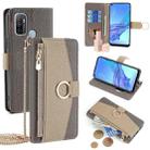 For OPPO A32 2020 / A33 2020 Crossbody Litchi Texture Leather Phone Case(Grey) - 1
