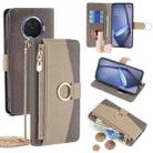 For OPPO Ace2 Crossbody Litchi Texture Leather Phone Case(Grey) - 1