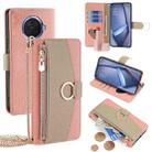 For OPPO Ace2 Crossbody Litchi Texture Leather Phone Case(Pink) - 1