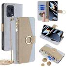 For OPPO Find X5 Pro Crossbody Litchi Texture Leather Phone Case(Blue) - 1