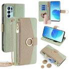 For OPPO Reno6 4G Crossbody Litchi Texture Leather Phone Case(Green) - 1