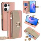 For OPPO Reno8 Pro+ 5G Crossbody Litchi Texture Leather Phone Case(Pink) - 1