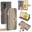 For OPPO Reno8 T 4G Crossbody Litchi Texture Leather Phone Case(Grey) - 1