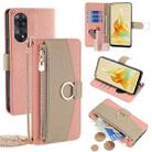 For OPPO Reno8 T 4G Crossbody Litchi Texture Leather Phone Case(Pink) - 1