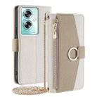 For OPPO A79 5G Crossbody Litchi Texture Leather Phone Case(White) - 1