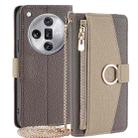 For OPPO Find X7 Ultra 5G Crossbody Litchi Texture Leather Phone Case(Grey) - 1