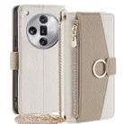 For OPPO Find X7 Ultra 5G Crossbody Litchi Texture Leather Phone Case(White) - 1