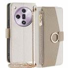 For OPPO Find X7 5G Crossbody Litchi Texture Leather Phone Case(White) - 1